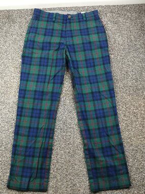 Vineyard Vines Pants Blackwatch Tartan Plaid Blue Green Chino Mens 30x30